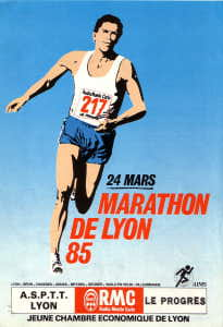 AFFICHE MARATHON DE LYON 1985