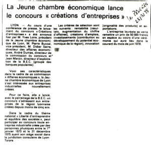 CONCOURS CREATION D ENTREPRISES 1978