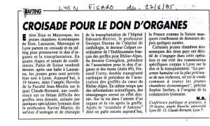 croisade pour les dons d'organes 1995 Lyon Figaro