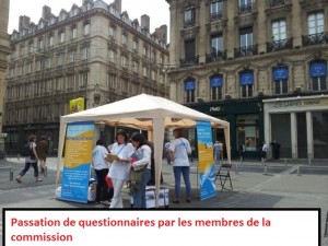 Passation de questionnaire par les membres de la commission